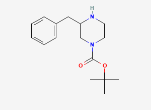 Two-dimensional chemical structure of tert-Butyl 3-Benzylpiperazine-1-carboxylate