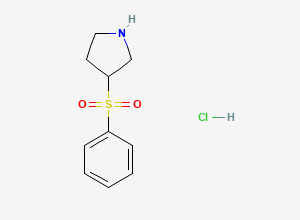 Two-dimensional chemical structure of 3-(Phenylsulfonyl)pyrrolidine hydrochloride