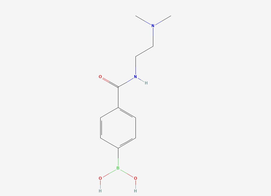 Two-dimensional chemical structure of 4-((2-(Dimethylamino)ethyl)-carbamoyl)phenylboronic acid