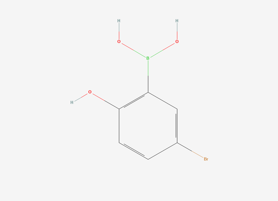 Two-dimensional chemical structure of 5-Bromo-2-hydroxybenzeneboronic acid