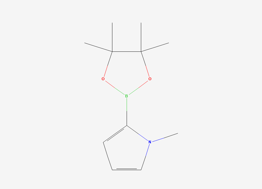 Two-dimensional chemical structure of 1-Methyl-1H-pyrrole-2-boronic acid, pinacol ester