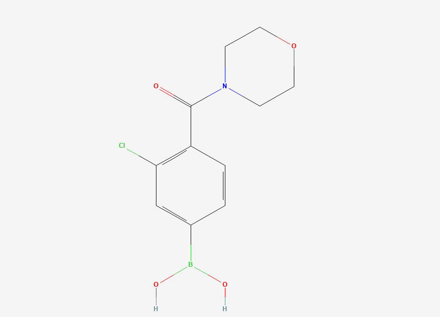 Two-dimensional chemical structure of (3-Chloro-4-(morpholine-4-carbonyl)phenyl)boronic acid