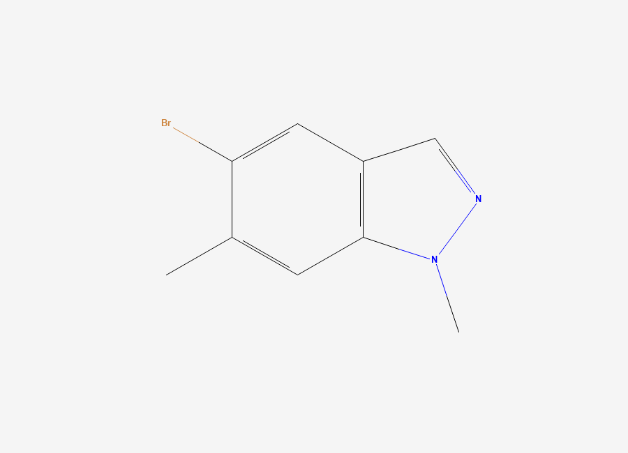 Two-dimensional chemical structure of 5-Bromo-1,6-dimethyl-1H-indazole
