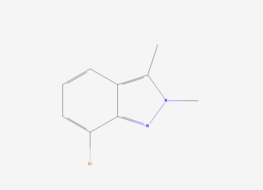 Two-dimensional chemical structure of 7-Bromo-2,3-dimethyl-2H-indazole