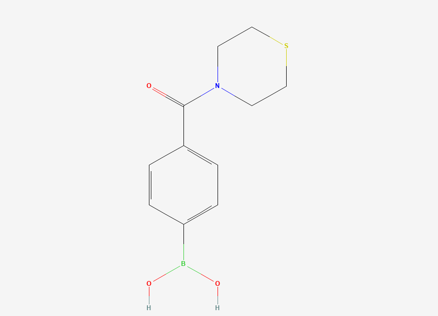 Two-dimensional chemical structure of (4-(Thiomorpholine-4-carbonyl)phenyl)boronic acid