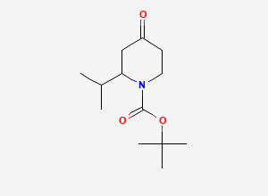 Two-dimensional chemical structure of 1-N-Boc-2-Isopropylpiperidin-4-one