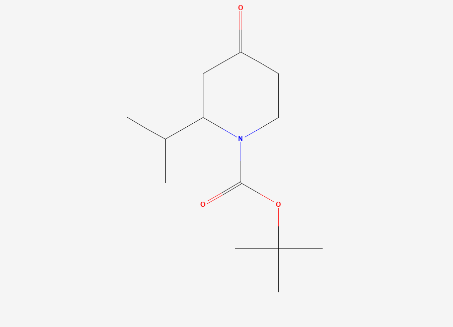 Two-dimensional chemical structure of 1-N-Boc-2-Isopropylpiperidin-4-one