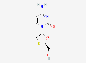Two-dimensional chemical structure of 2(1H)-Pyrimidinone, 4-amino-1-(2-(hydroxymethyl)-1,3-oxathiolan-5-yl)-, (2R-trans)-
