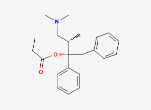 Two-dimensional chemical structure of Dextropropoxyphene EP Impurity D (Free Base)