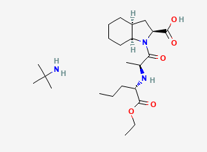 Two-dimensional chemical structure of Perindopril Erbumine, CAS 107133-36-8