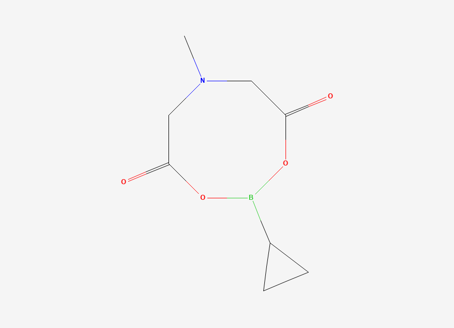 Two-dimensional chemical structure of 2-Cyclopropyl-6-methyl-1,3,6,2-dioxazaborocane-4,8-dione