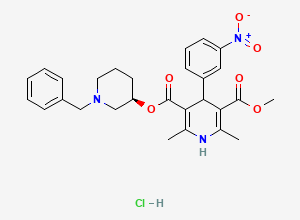 Two-dimensional chemical structure of (-)-alpha-Benidipine hydrochloride, CAS 119065-62-2