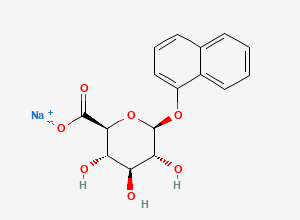Two-dimensional chemical structure of 1-Naphthyl-β-D-glucuronide Sodium Salt, CAS 83833-12-9