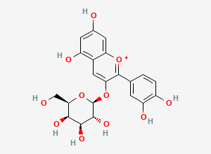 Two-dimensional chemical structure of Cyanidin 3-O-galactoside