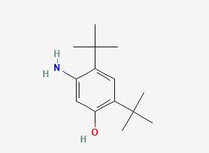 Two-dimensional chemical structure of 5-Amino-2,4-di-tert-butylphenol, CAS 873055-58-4