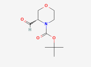 Two-dimensional chemical structure of (S)-tert-butyl 3-formylmorpholine-4-carboxylate