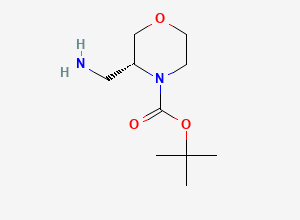 Two-dimensional chemical structure of (R)-tert-Butyl 3-(aminomethyl)morpholine-4-carboxylate