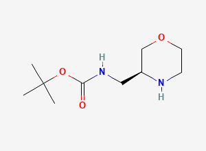 Two-dimensional chemical structure of (S)-tert-Butyl (morpholin-3-ylmethyl)carbamate