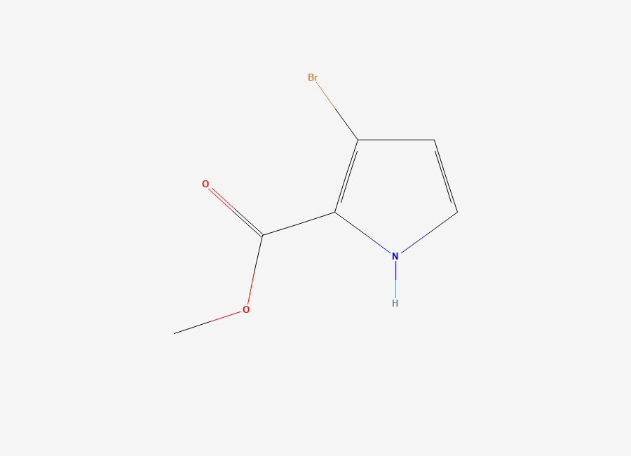 Two-dimensional chemical structure of methyl 3-bromo-1H-pyrrole-2-carboxylate