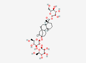 Two-dimensional chemical structure of (4a)-13-[(2-O-ß-D-Glucopyranosyl-ß-D-glucopyranosyl)oxy]kaur-16-en-18-oic Acid ß-D-Glucopyranosyl Ester / Steviol glycosides, CAS 57817-89-7