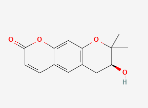 Two-dimensional chemical structure of (+)-Decursinol