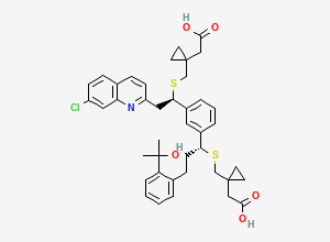 Two-dimensional chemical structure of Montelukast EP Impurity D/ Montelukast Related Compound C/ Montelukast Michael Adduct (R,R)-Isomer/ Montelukast Bis-Sulfide (Mixture of Diastereomers), CAS 1187586-61-3