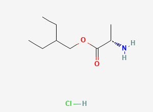 Two-dimensional chemical structure of 2-ethylbutyl (2S)-2-aminopropanoate;hydrochloride