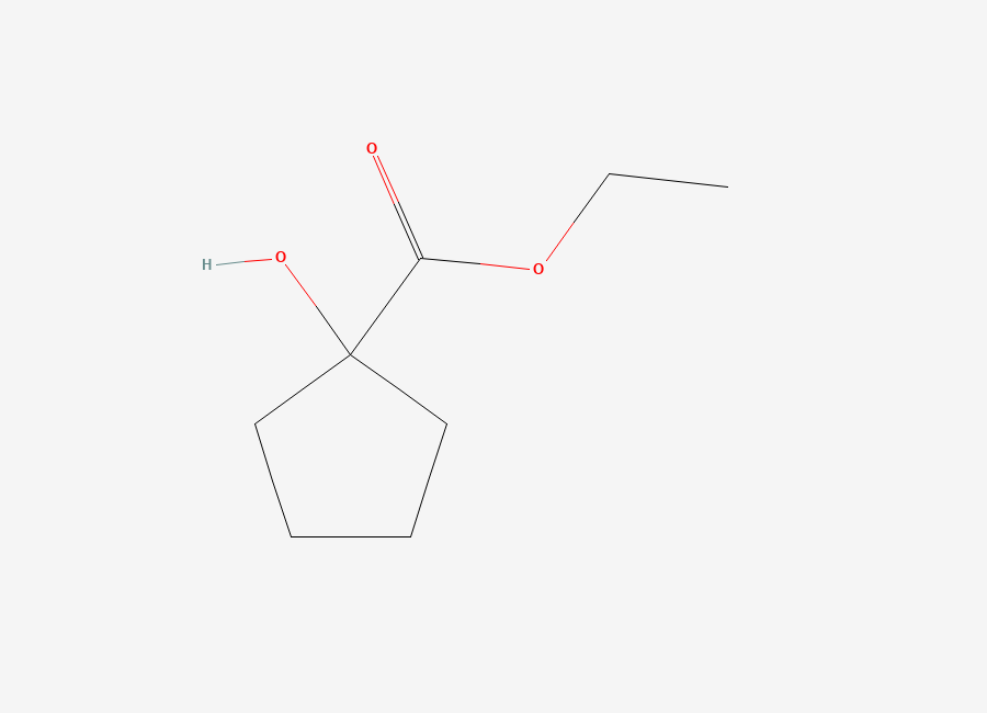 Two-dimensional chemical structure of Cyclopentanecarboxylic acid, 1-hydroxy-, ethyl ester