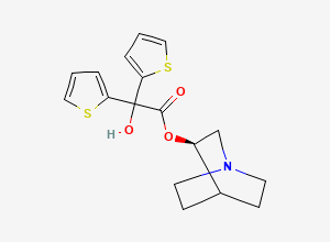 Two-dimensional chemical structure of (R)-3-Quinuclidinyl di(2-thienyl)glycolate
