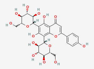 Two-dimensional chemical structure of Apigenin 6,8-di-C-glucoside / Vicenin 2, CAS 23666-13-9