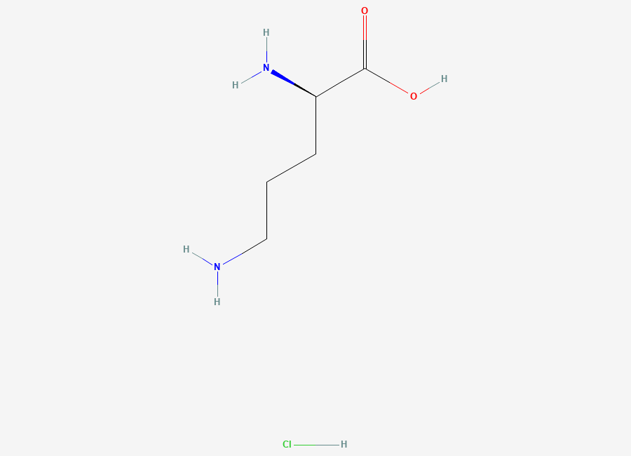 Two-dimensional chemical structure of Ornithine Hydrochloride, (D)-