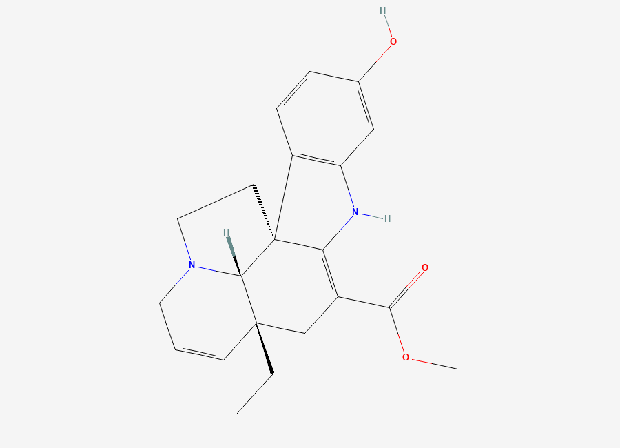 Two-dimensional chemical structure of 16-Hydroxytabersonine