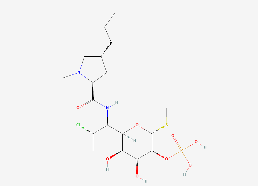 Two-dimensional chemical structure of Clindamycin Phosphate, CAS 24729-96-2