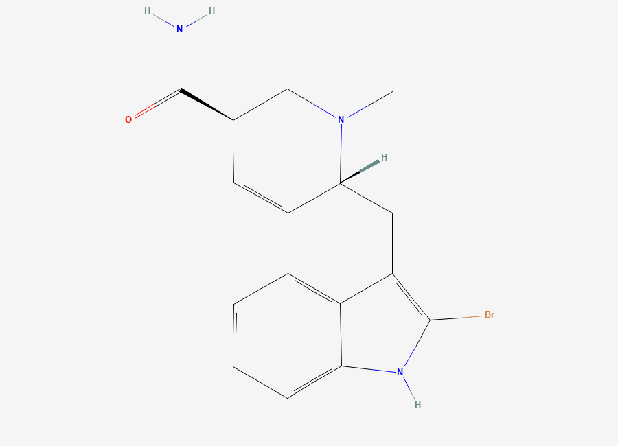Two-dimensional chemical structure of Bromocriptine EP Impurity E/ 2-Bromolysergamide, CAS 2492-53-7