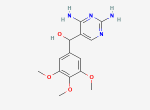 Two-dimensional chemical structure of Trimethoprim EP Impurity C / α-Hydroxy Trimethoprim, CAS 29606-06-2