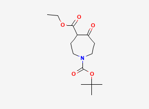 Two-dimensional chemical structure of 1-tert-Butyl 4-ethyl 5-oxoazepane-1,4-dicarboxylate