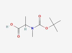 Two-dimensional chemical structure of 2-(((Tert-butoxy)carbonyl)(methyl)amino)propanoic acid