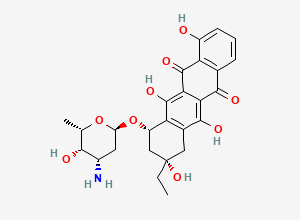 Two-dimensional chemical structure of 13-Deoxycarminomycin, CAS 76034-18-9