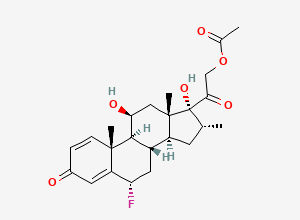 Two-dimensional chemical structure of Paramethasone Acetate