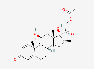 Two-dimensional chemical structure of Betamethasone Acetate