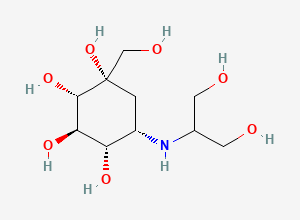 Two-dimensional chemical structure of Voglibose, CAS 83480-29-9