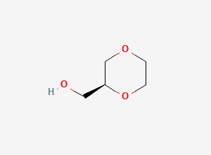 Two-dimensional chemical structure of (S)-(1,4-Dioxan-2-yl)methanol