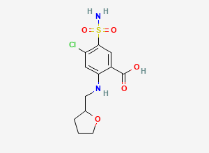 Two-dimensional chemical structure of Furosemide EP Impurity F / Tetrahydro Furosemide, CAS 4793-38-8