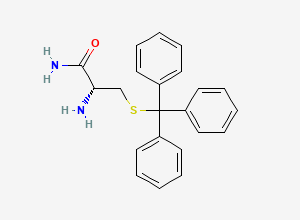 Two-dimensional chemical structure of (2R)-2-amino-3-((triphenylmethyl)sulfanyl)propanamide