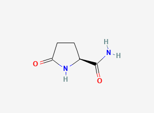 Two-dimensional chemical structure of (S)-5-Oxopyrrolidine-2-carboxamide