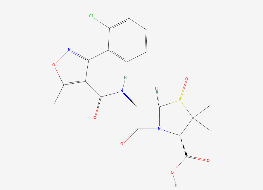 Two-dimensional chemical structure of Cloxacillin S-oxide