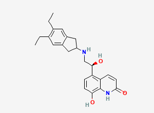 Two-dimensional chemical structure of (S)-Indacaterol/ Indacaterol S-Isomer Impurity, CAS 1235445-80-3