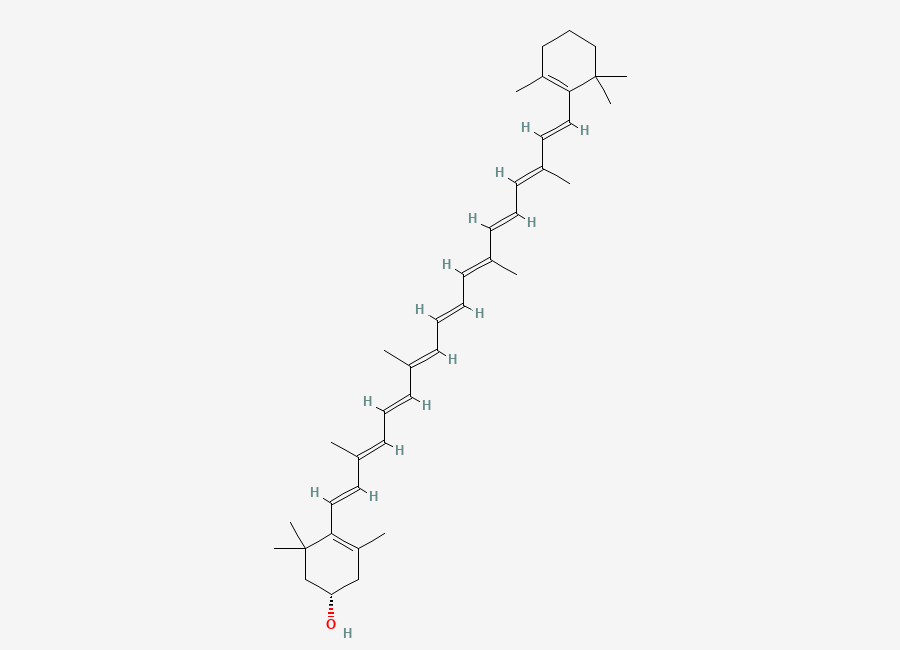 Two-dimensional chemical structure of (3S)-beta-Cryptoxanthin, CAS 1200446-88-3