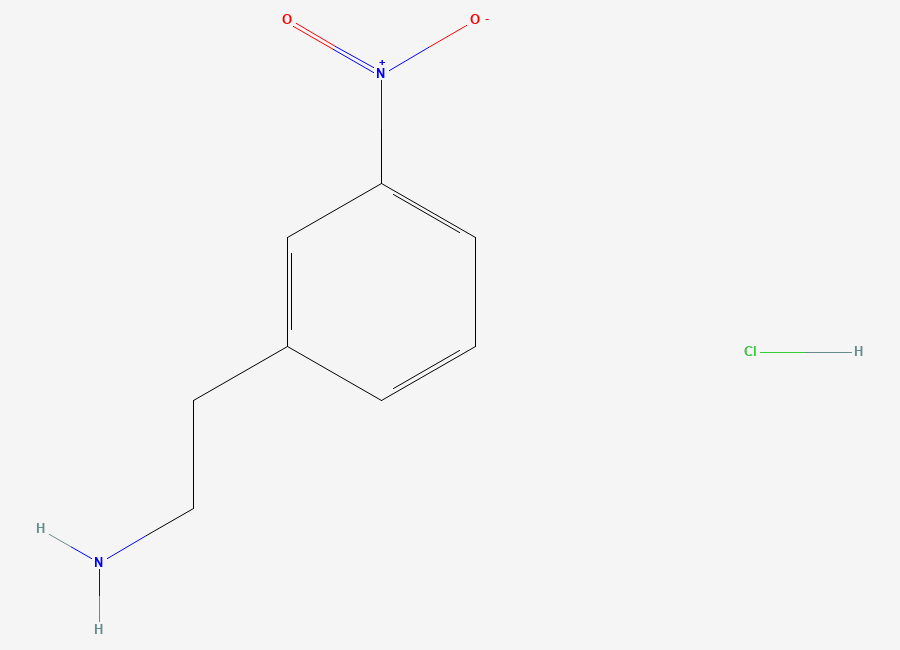 Two-dimensional chemical structure of 2-(3-Nitrophenyl)ethan-1-amine hydrochloride
