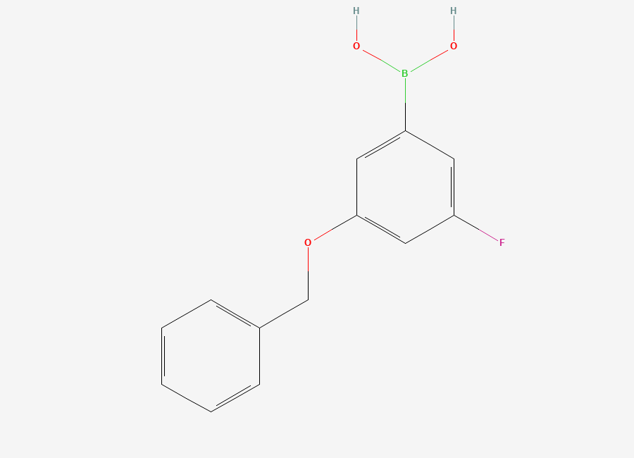 Two-dimensional chemical structure of (3-Fluoro-5-phenylmethoxyphenyl)boronic acid
